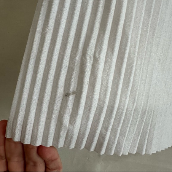 Manière De Voir Womens Pleated Mini Skirt with Laced Side Tie White 4 - Picture 2 of 12